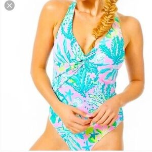 Tropical Pink and Blue Swimsuit
